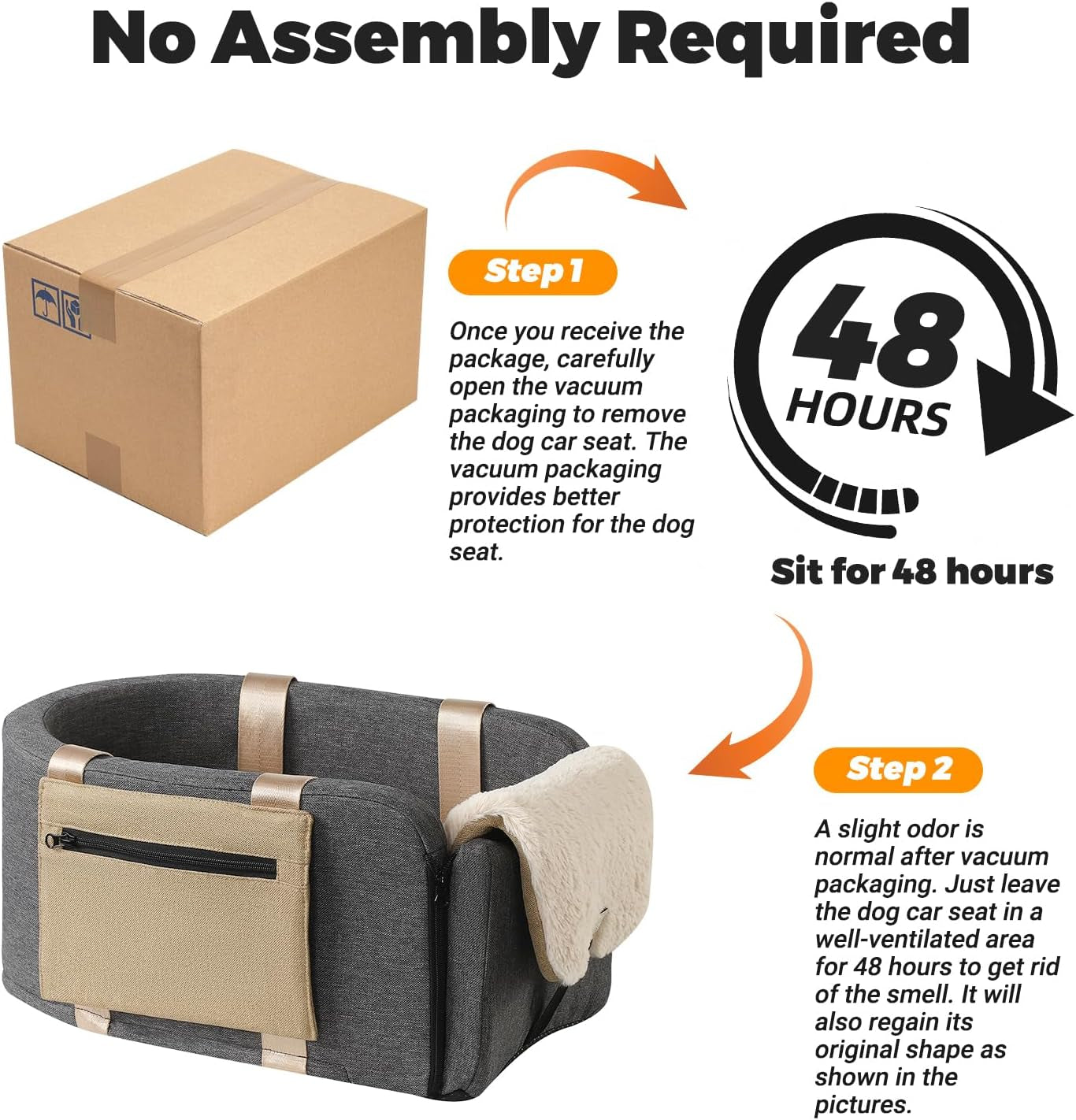 Dog and Cat Car Booster Seat with Safety Tethers and Convenient Carrying Strap