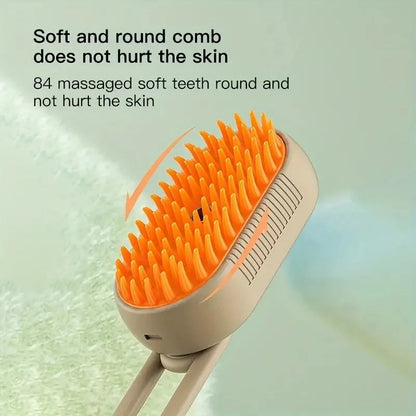3-in-1 Electric Pet Grooming Brush with Steam Spray for Cats and Dogs - Hair Removal and Massage Comb