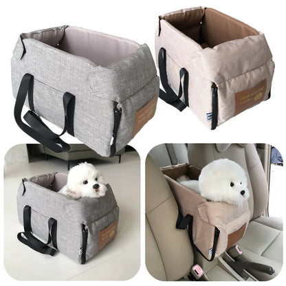 Portable Dog Car Seat Bed - Safety Travel Carrier for Small Dogs and Cats
