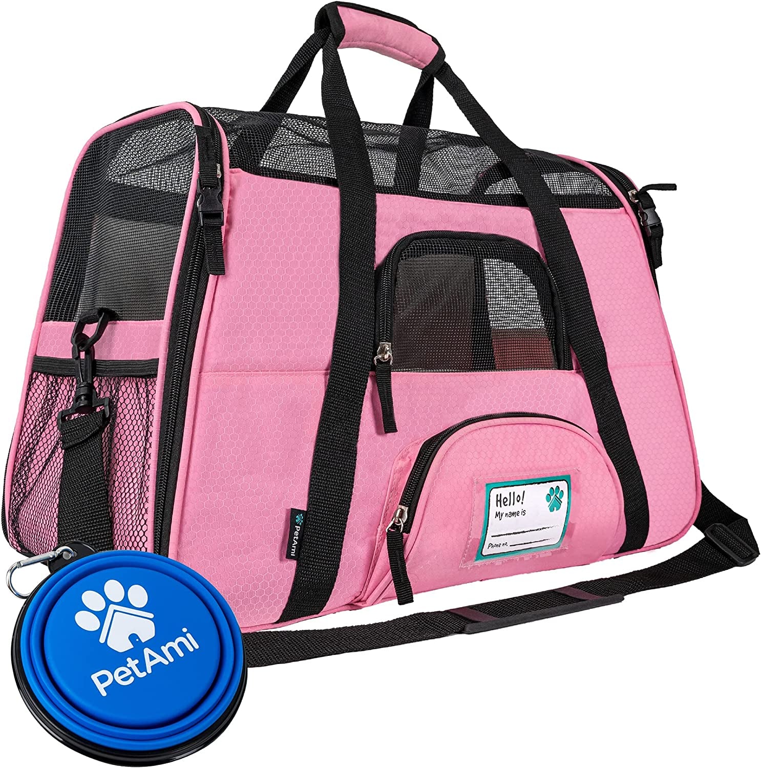Airline-Approved Soft-Sided Pet Carrier for Cats and Small Dogs, Ventilated Travel Bag for Indoor Use, Suitable for Medium to Large Kittens and Puppies, Large Pink Design